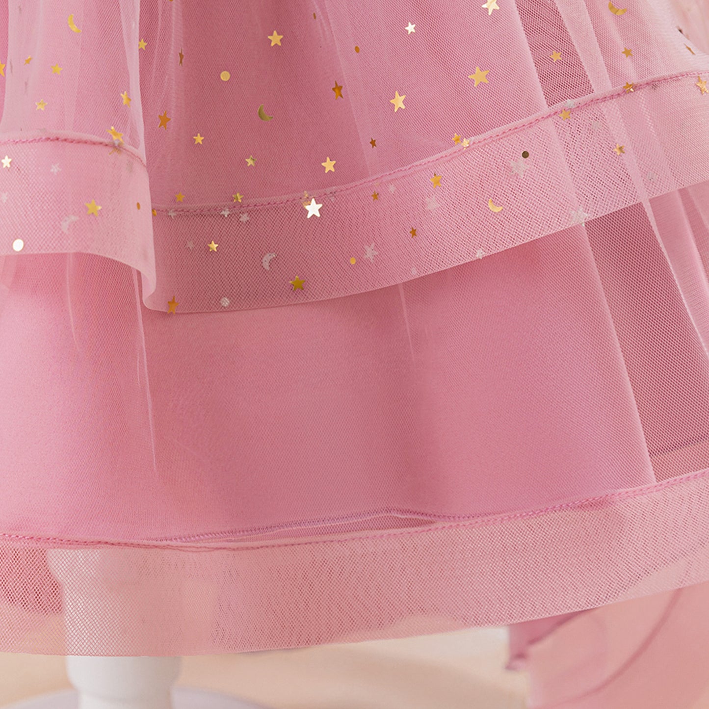 Puffy Sequin High-Low Ball Gown Dress for Girls - Kids Princess Party Dress