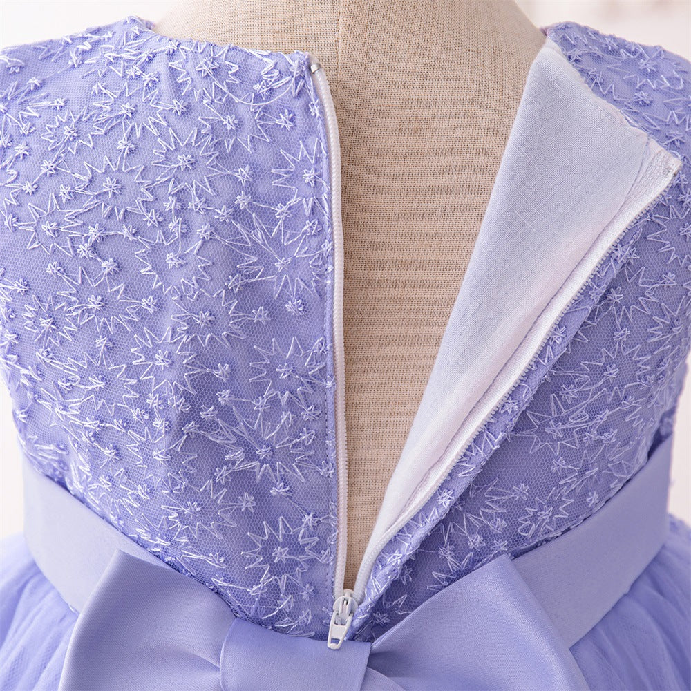 Lavender A-Line Tulle Flower Girl Dress – Lace & Floral Party Outfit for Kids