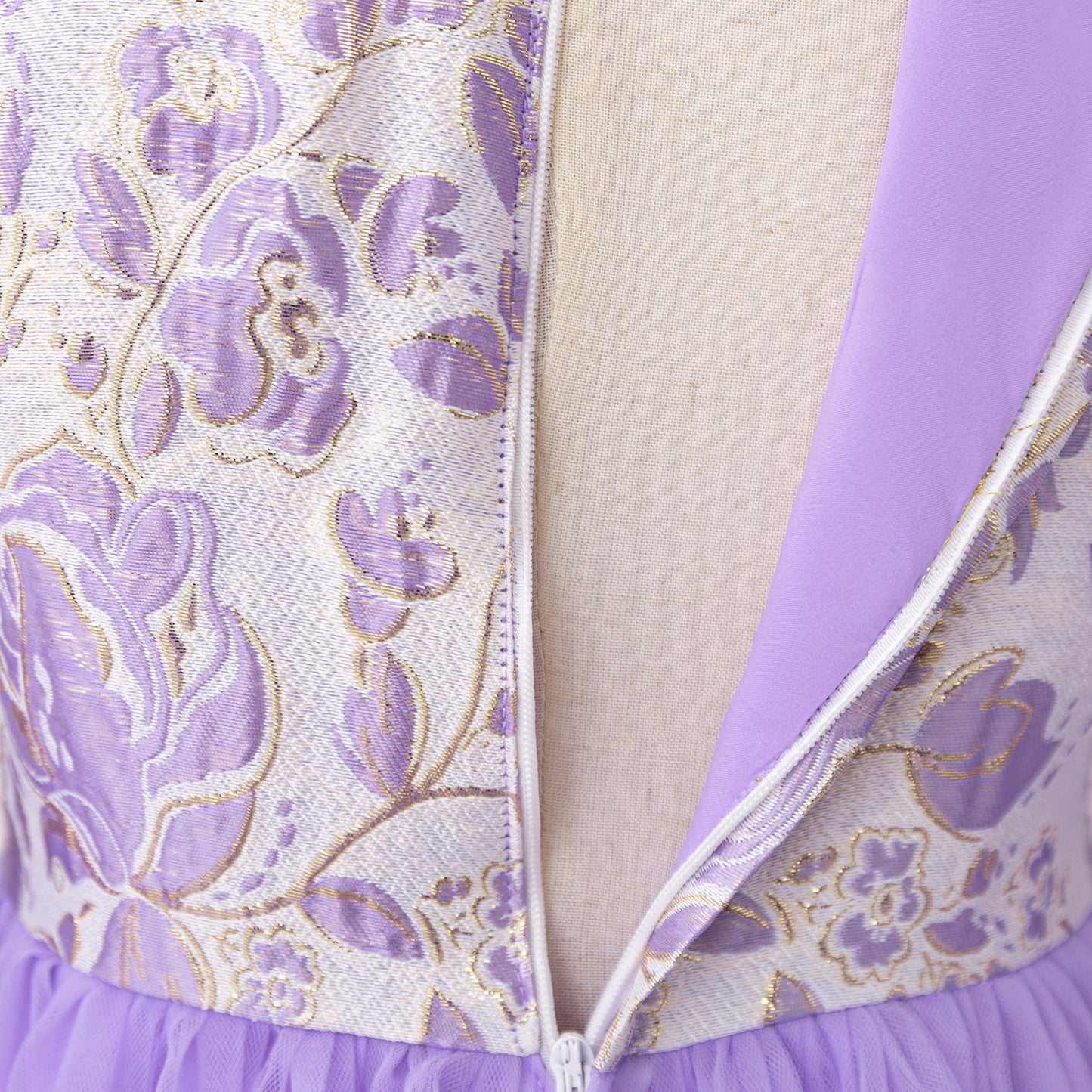 Lavender Floral Princess Maxi Dress for Girls | Special Occasion & Party Gown