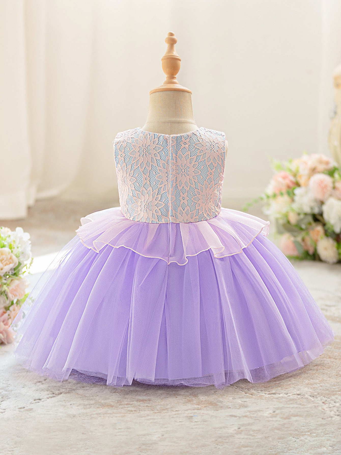 Frocklet Lavender Ball Gown Dress for Girls – Lace Puffy Princess Party Dress 2