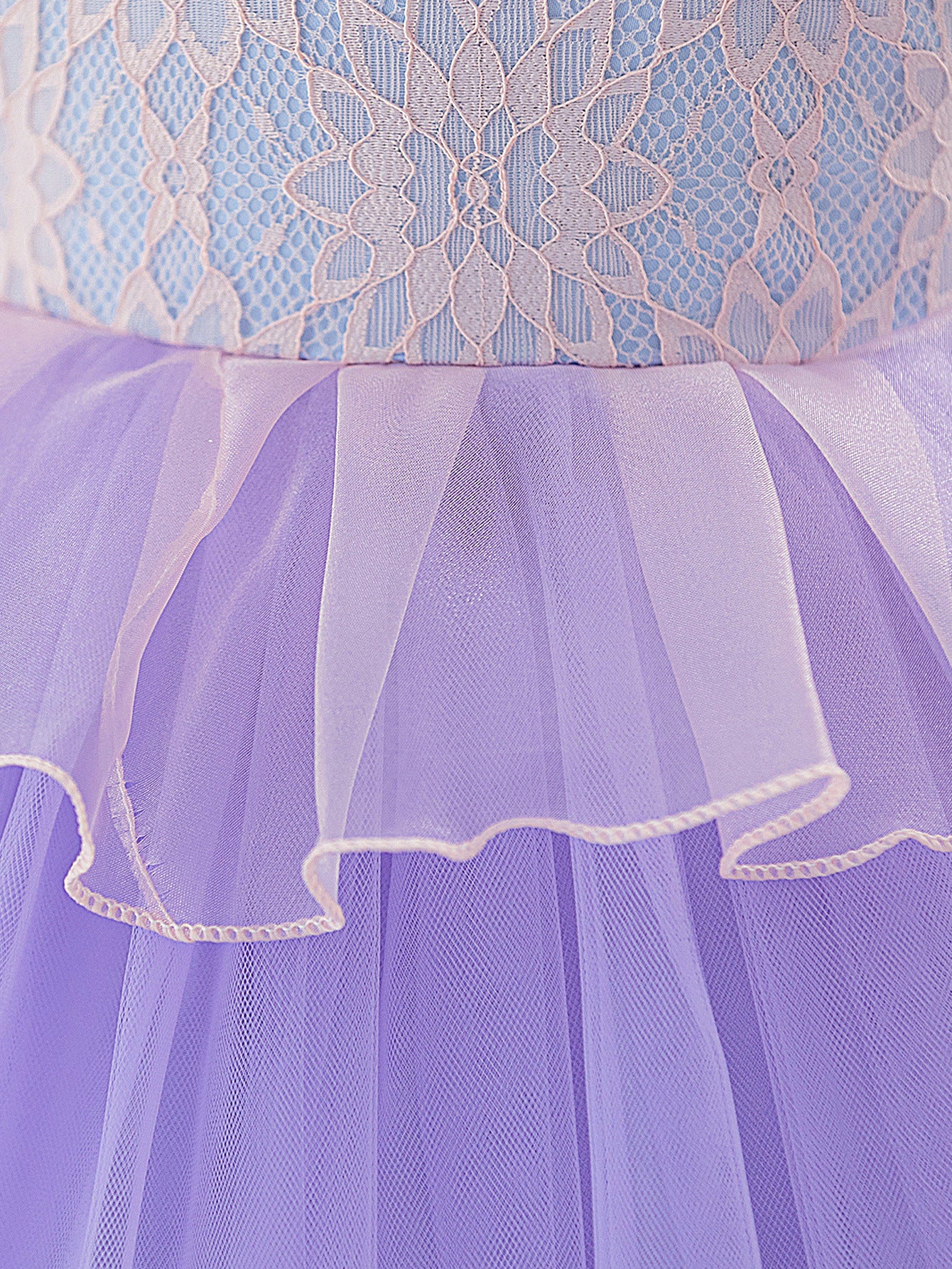 Frocklet Lavender Ball Gown Dress for Girls – Lace Puffy Princess Party Dress 8