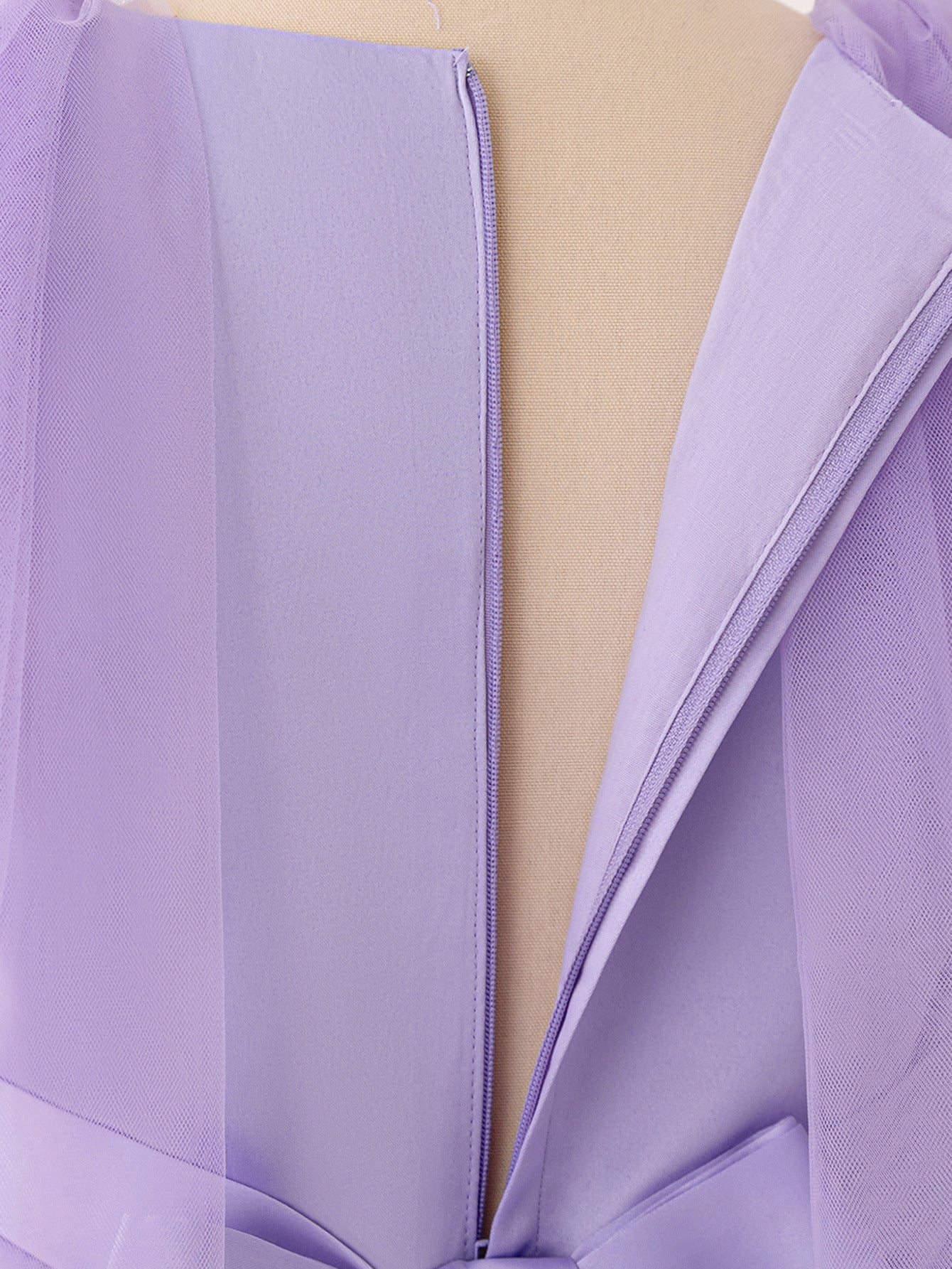 Lavender Tulle A-Line Princess Maxi Dress with Lace for Girls