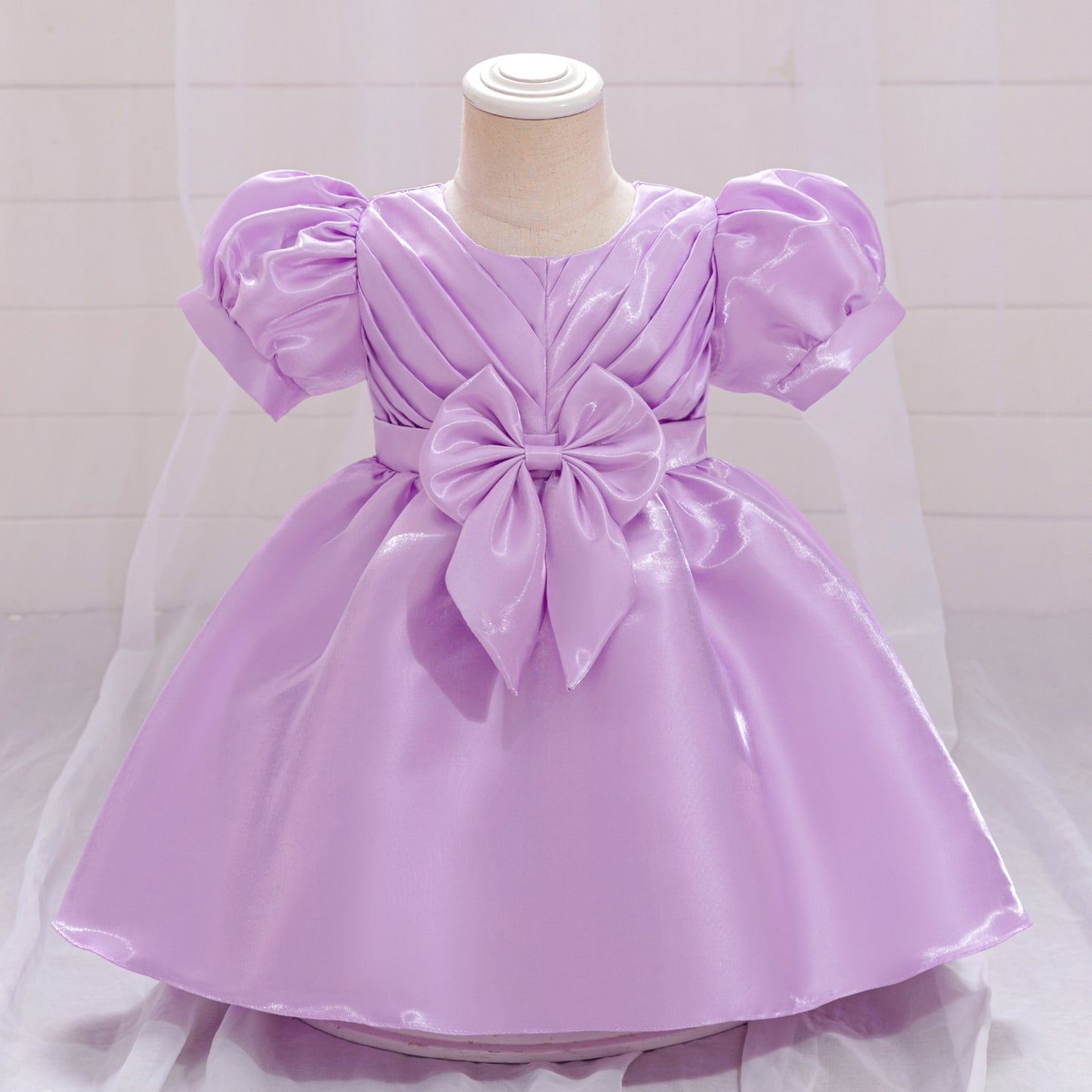 Lavender Puffy Ball Gown Dress for Girls | Cute Organza Flower Girl Dress