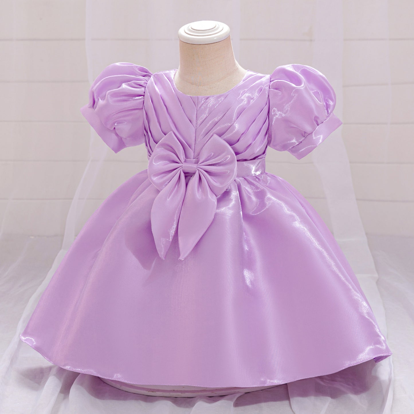 Lavender Puffy Ball Gown Dress for Girls | Cute Organza Flower Girl Dress