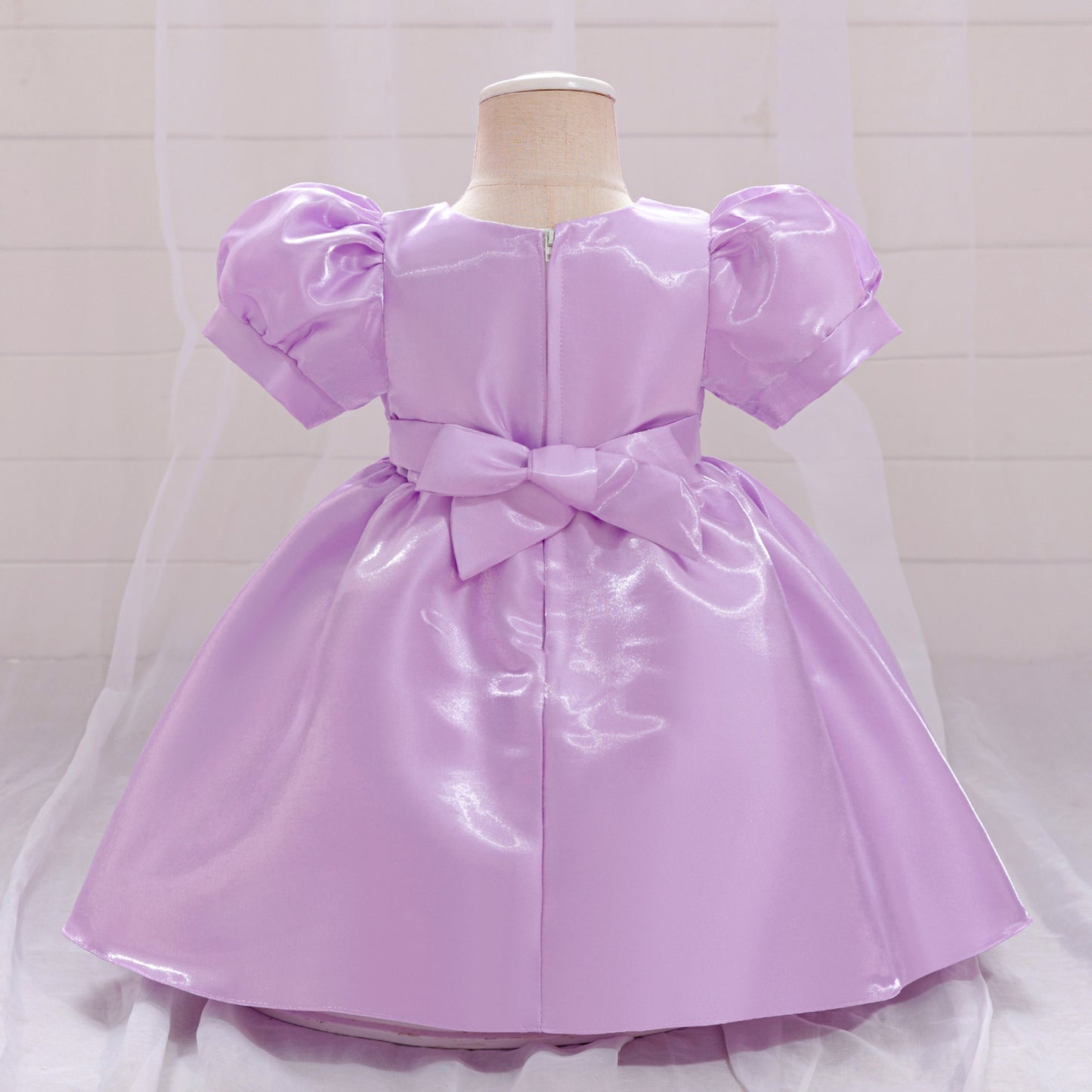Lavender Puffy Ball Gown Dress for Girls | Cute Organza Flower Girl Dress