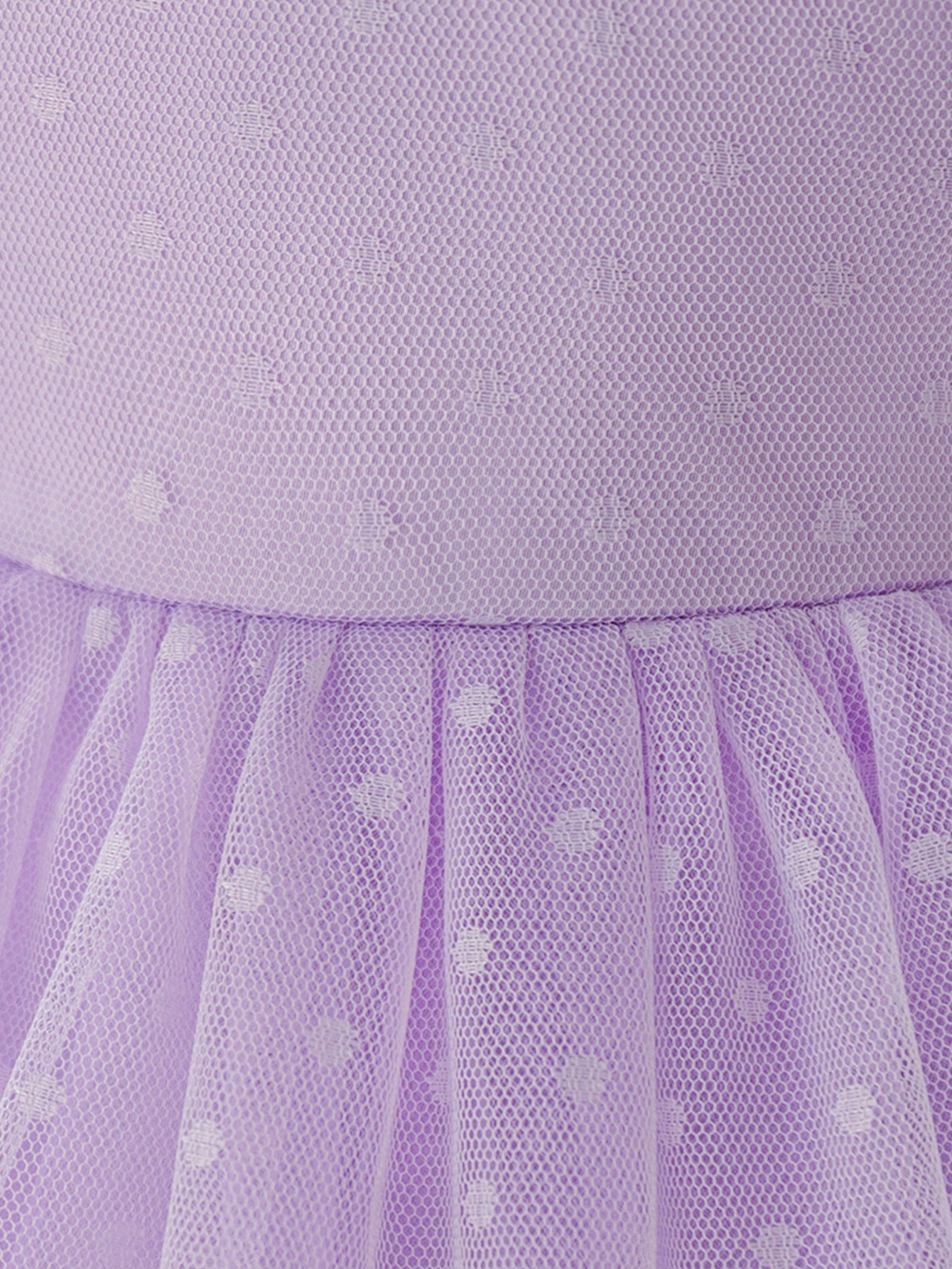 Lavender Polka Dot Princess Dress for Girls – Knee-Length Tulle Party Outfit