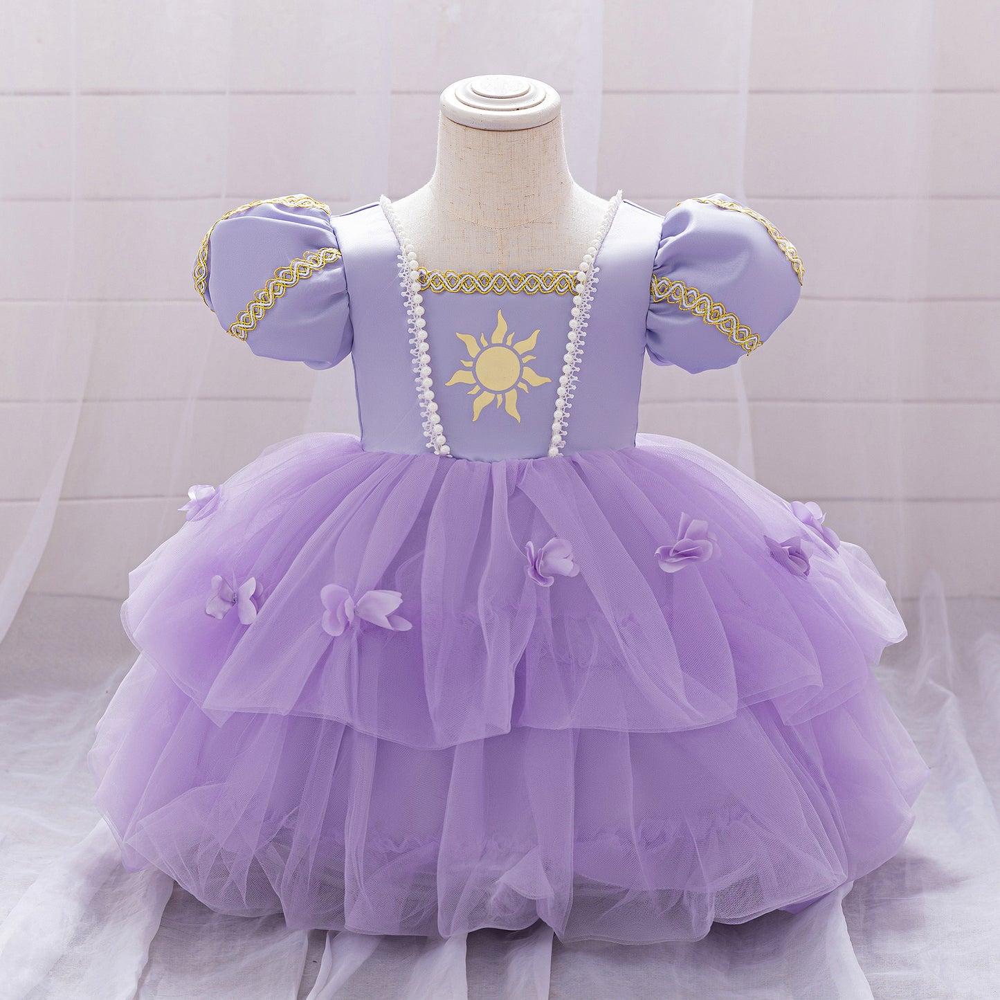 Lavender Princess Ball Gown for Girls - Tea Length Fairy Dress for Party & Wedding
