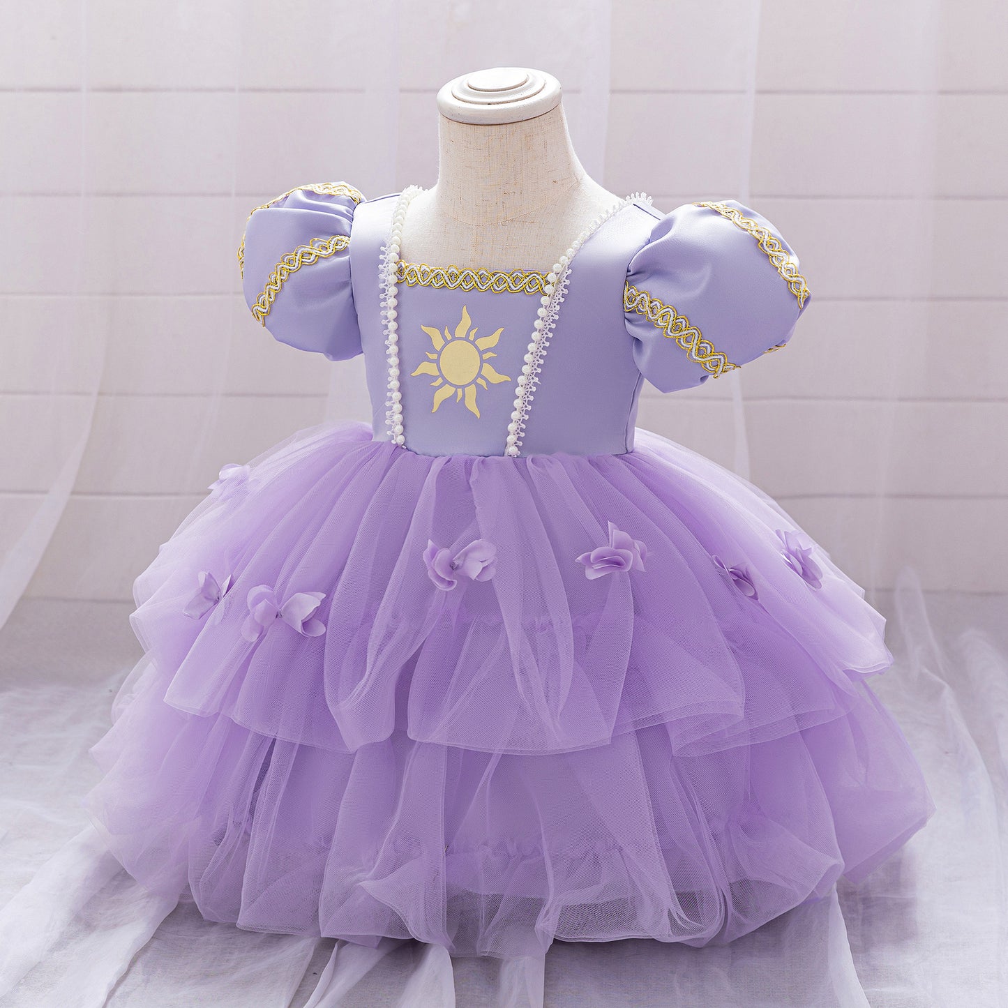 Lavender Princess Ball Gown for Girls - Tea Length Fairy Dress for Party & Wedding