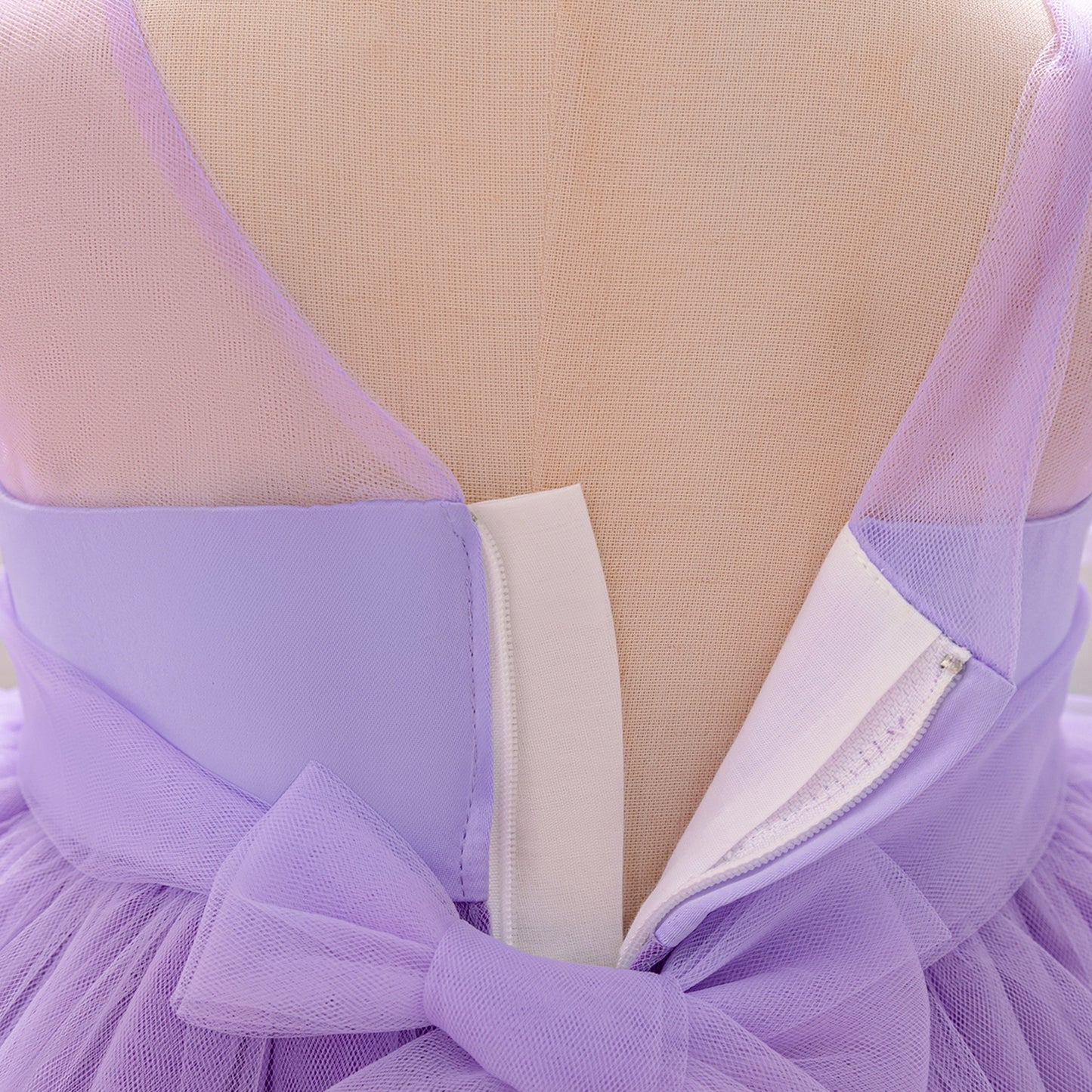 Lavender Puffy Princess Dress for Girls | Cute Ball Gown with Bowknot