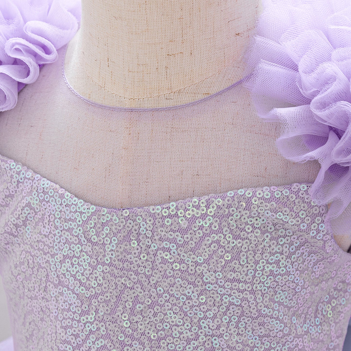 Lavender Puffy Flower Girl Dress – Cute Ball Gown for Parties & Weddings