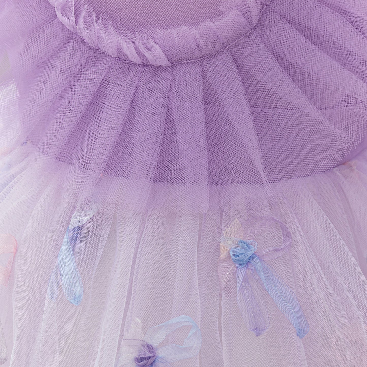 Lavender Tulle Princess Dress for Girls - Bowknot & Lace Party Gown