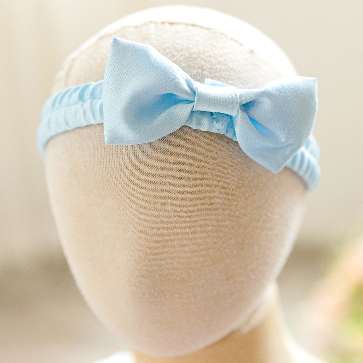 Light Blue Puffy Satin Baby Dress with Bowknot & 3D Flowers | Off-Shoulder Princess Gown for Girls