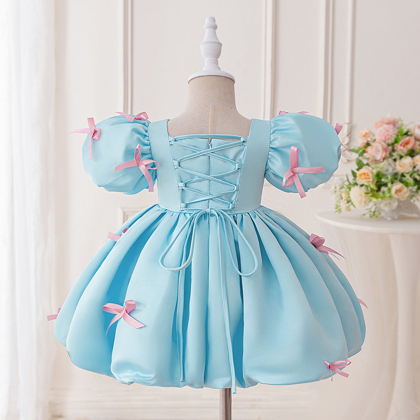 Light Blue Puffy Princess Ball Gown Dress for Girls – Party, Wedding & Special Events