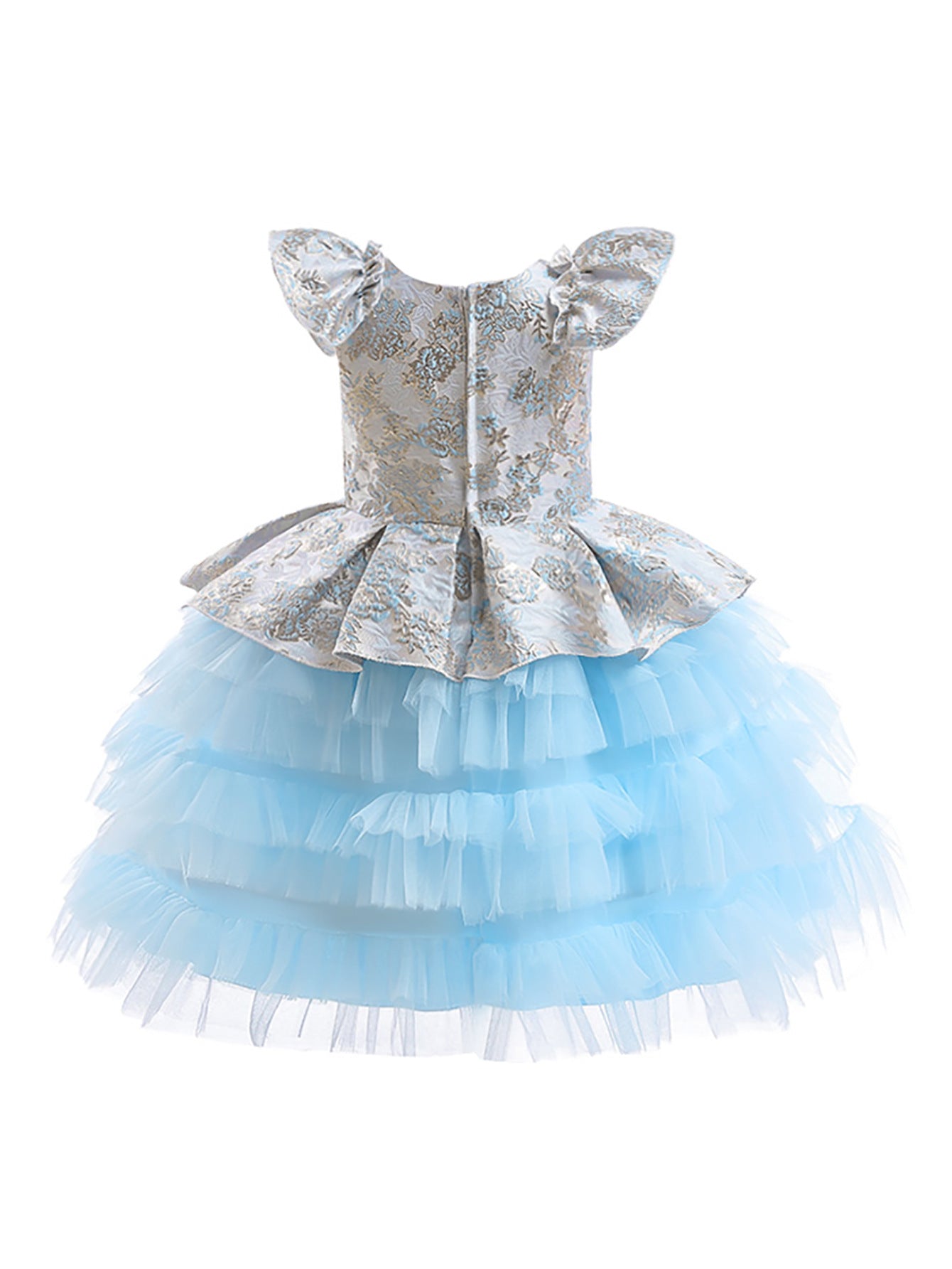 Light Blue A-Line Princess Fairy Tulle Dress for Girls (Ages 3-10)