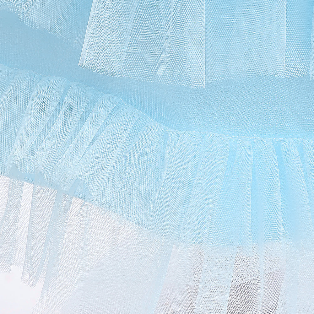 Light Blue A-Line Princess Fairy Tulle Dress for Girls (Ages 3-10)