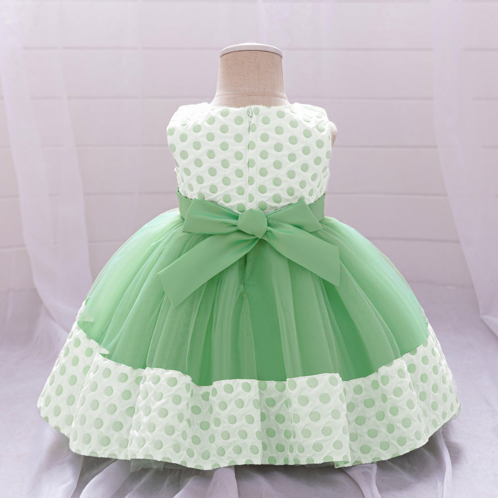 Cute Light Green Tulle Flower Girl Dress with Ruffles for Parties & Weddings
