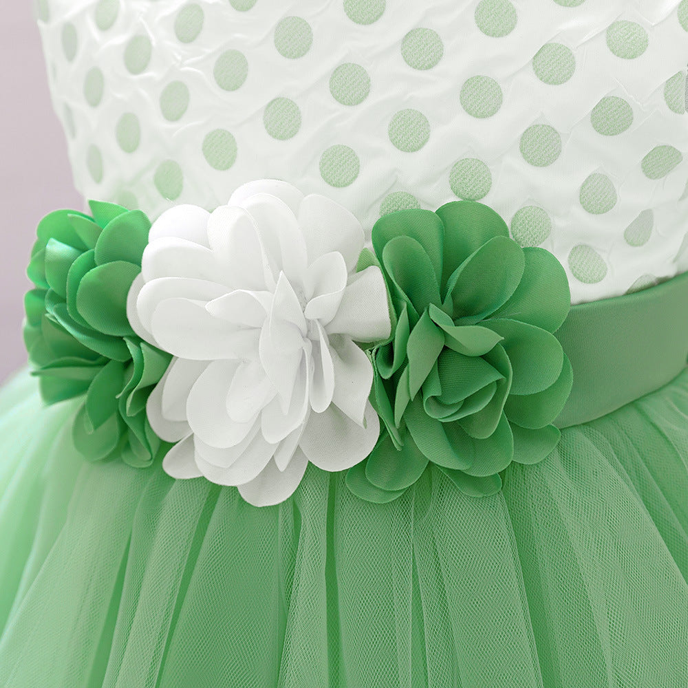 Cute Light Green Tulle Flower Girl Dress with Ruffles for Parties & Weddings