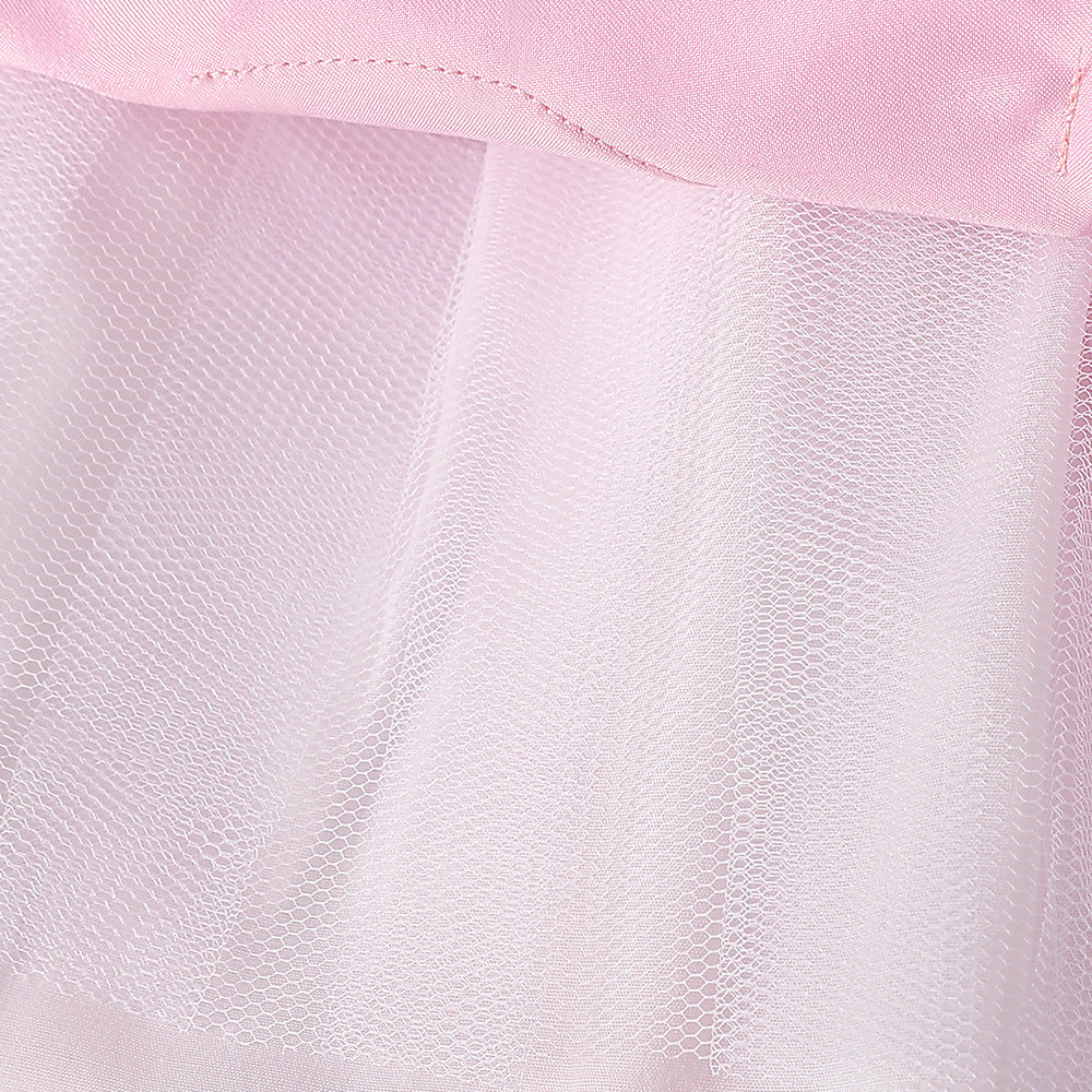 Light Pink A-line Flower Girl Dress – Satin Princess Dress for Girls 3-8 Years