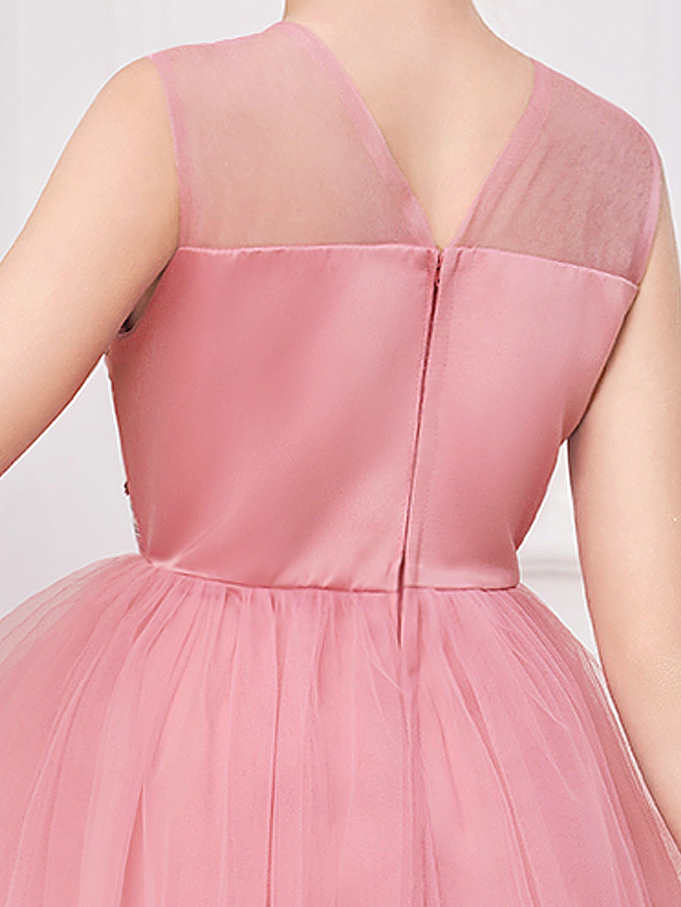 Light Pink Tulle A-Line Princess Dress for Girls – Cute & Playful Party Gown