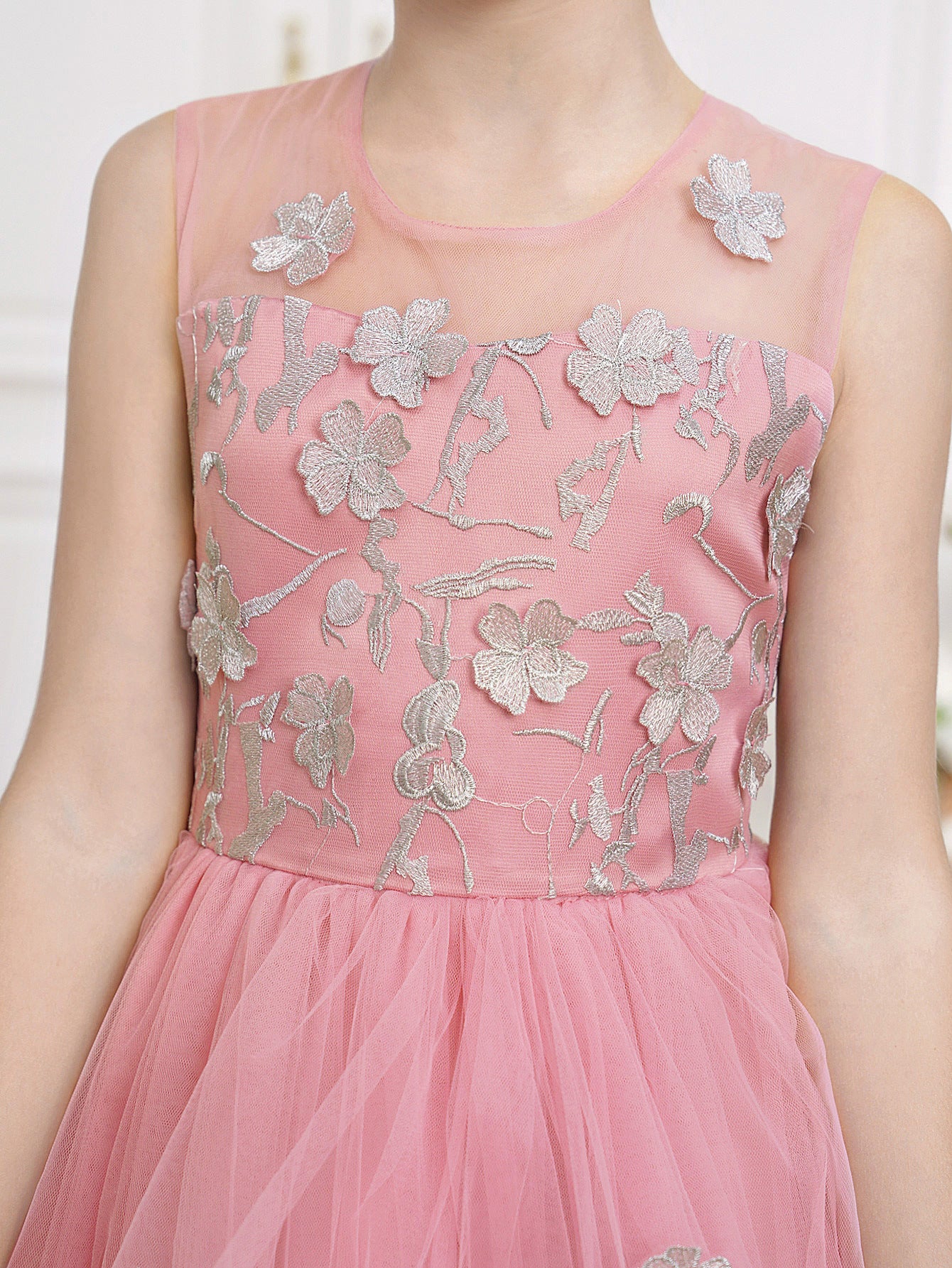 Light Pink Tulle A-Line Princess Dress for Girls – Cute & Playful Party Gown