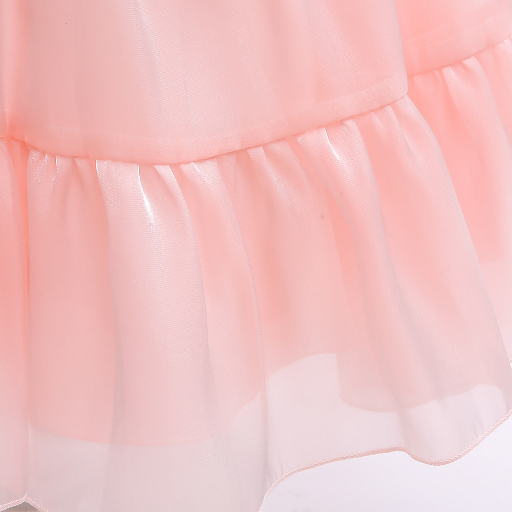 Light Pink Bow Princess Dress for Girls | Kids Party & Flower Girl Dress