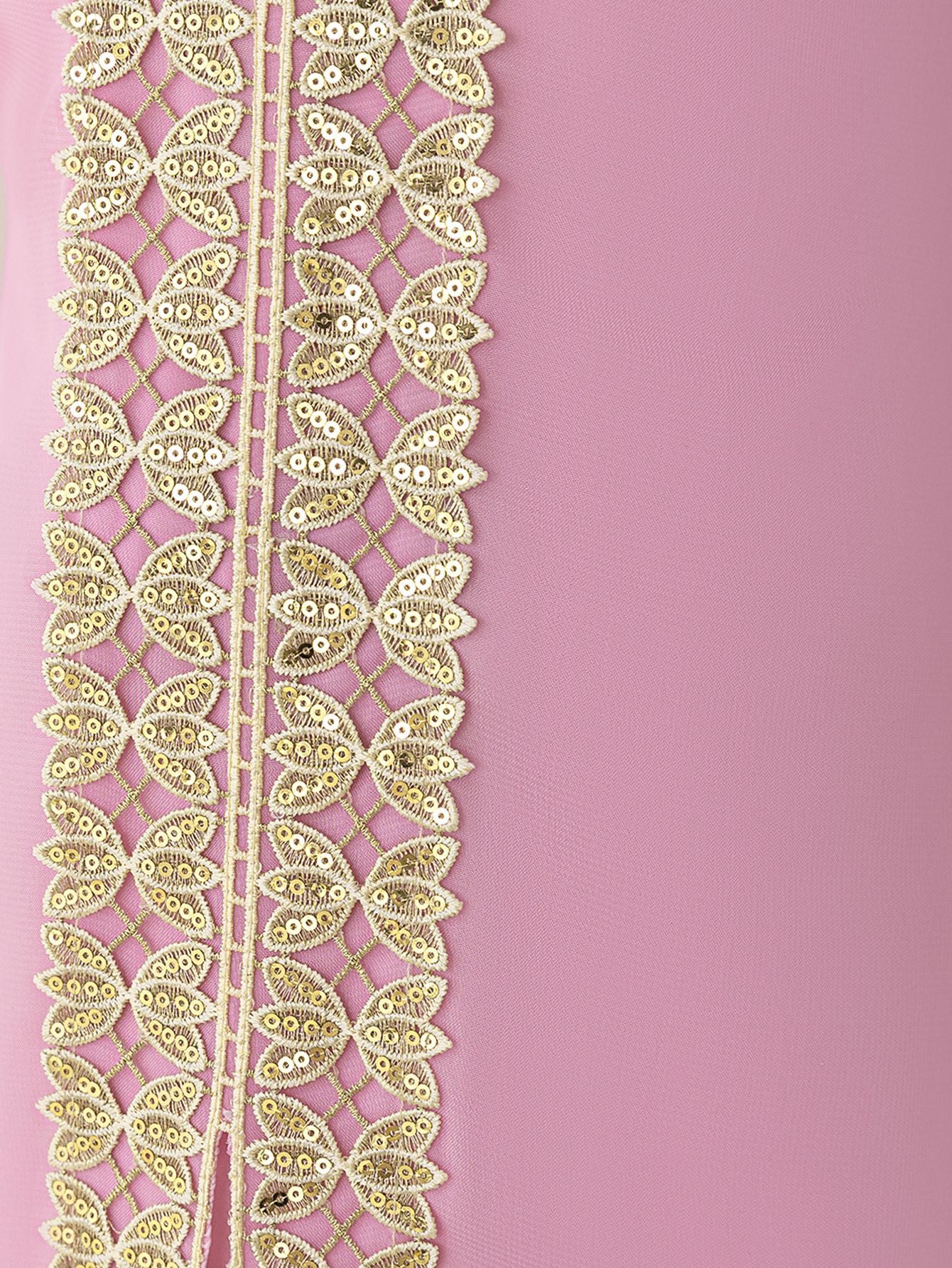 Light Pink Maxi Mesh Dress with Embroidery & Bow for Girls (Ages 3-8)