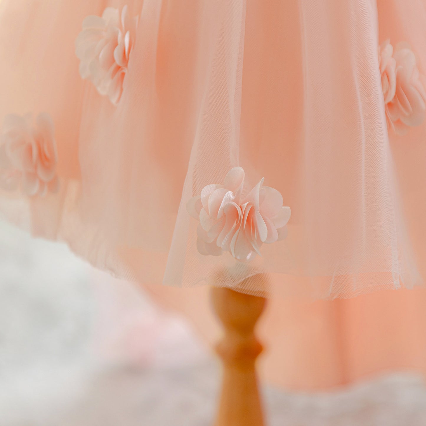 Cute High-Low Tulle Appliqué Dress with Bow for Girls – Light Pink Party & Wedding Gown