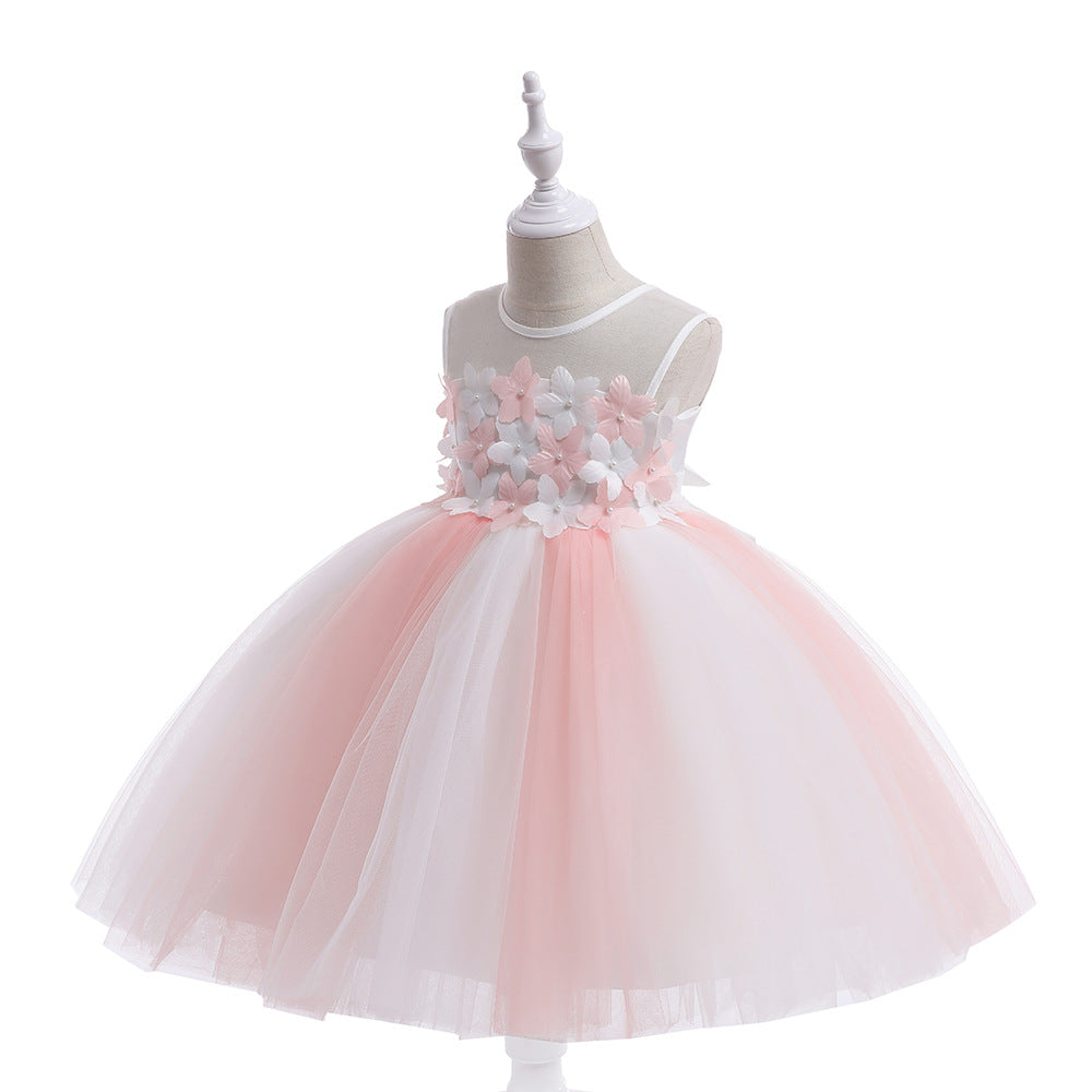 Light Pink Tulle A-Line Off Shoulder Dress for Girls | Party & Wedding