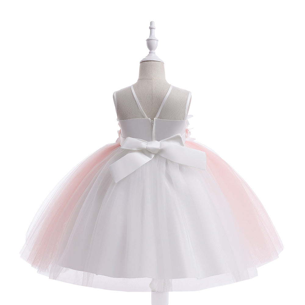 Light Pink Tulle A-Line Off Shoulder Dress for Girls | Party & Wedding