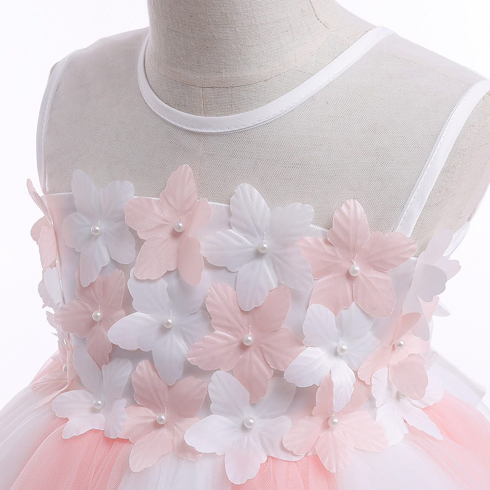 Light Pink Tulle A-Line Off Shoulder Dress for Girls | Party & Wedding