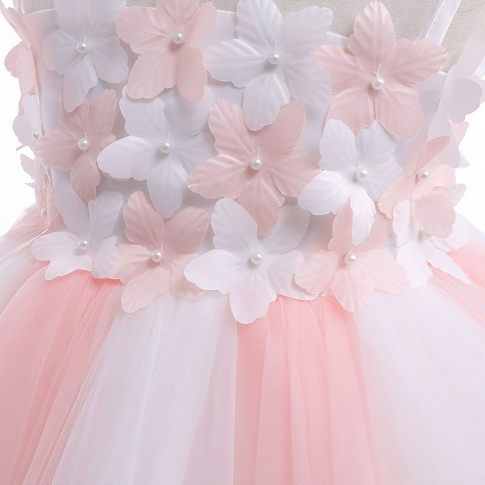 Light Pink Tulle A-Line Off Shoulder Dress for Girls | Party & Wedding