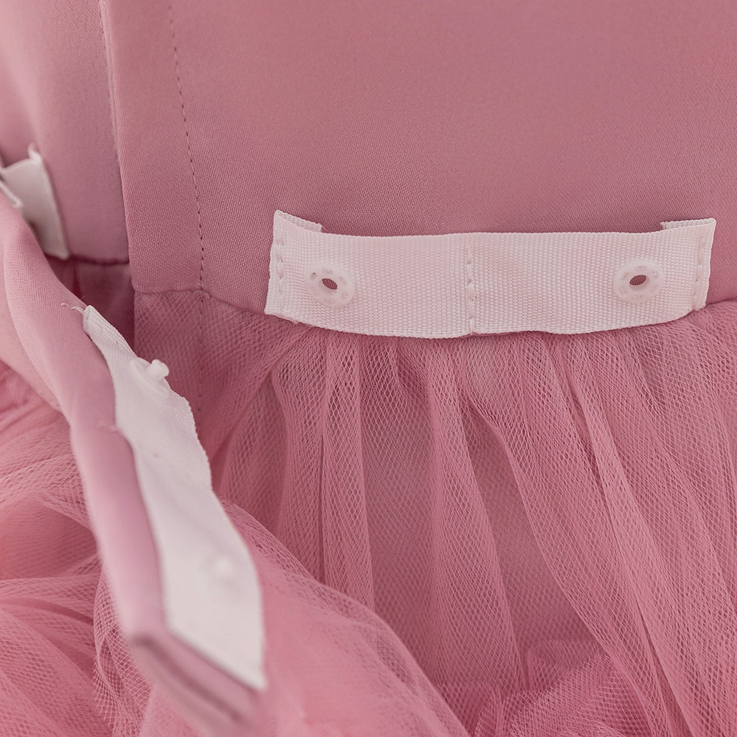Light Pink Puffy Tulle High-Low Dress for Girls | Sweetheart Neck Ball Gown
