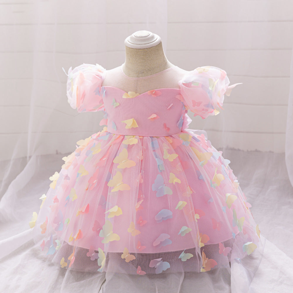 Light Pink Puffy Princess Dress for Girls | Knee-Length Fairy Tulle Ball Gown