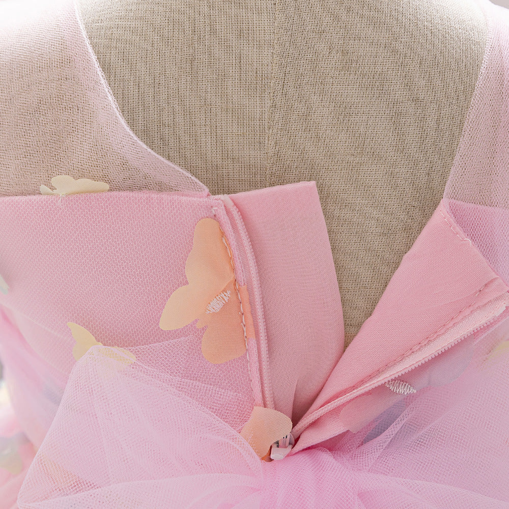 Light Pink Puffy Princess Dress for Girls | Knee-Length Fairy Tulle Ball Gown
