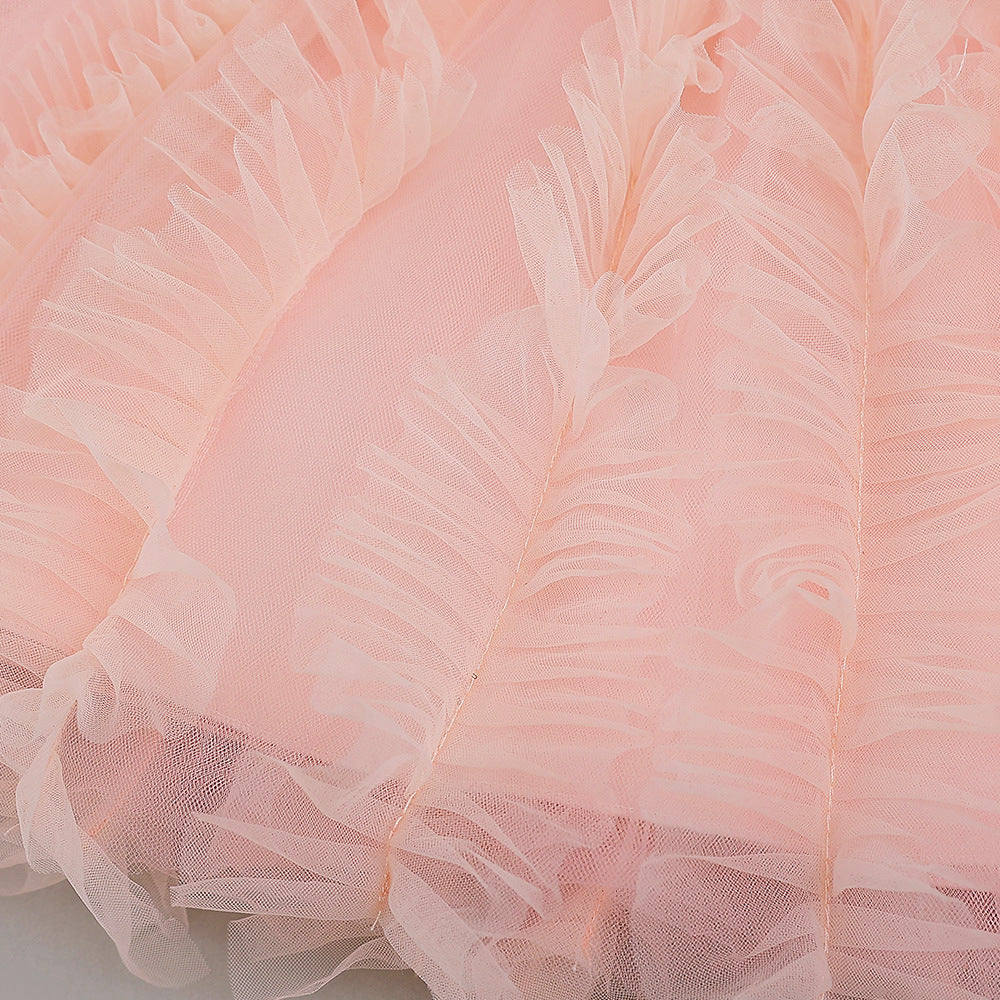 Light Pink Puffy Sequin Party Dress for Girls | Ball Gown Birthday & Flower Girl Dress