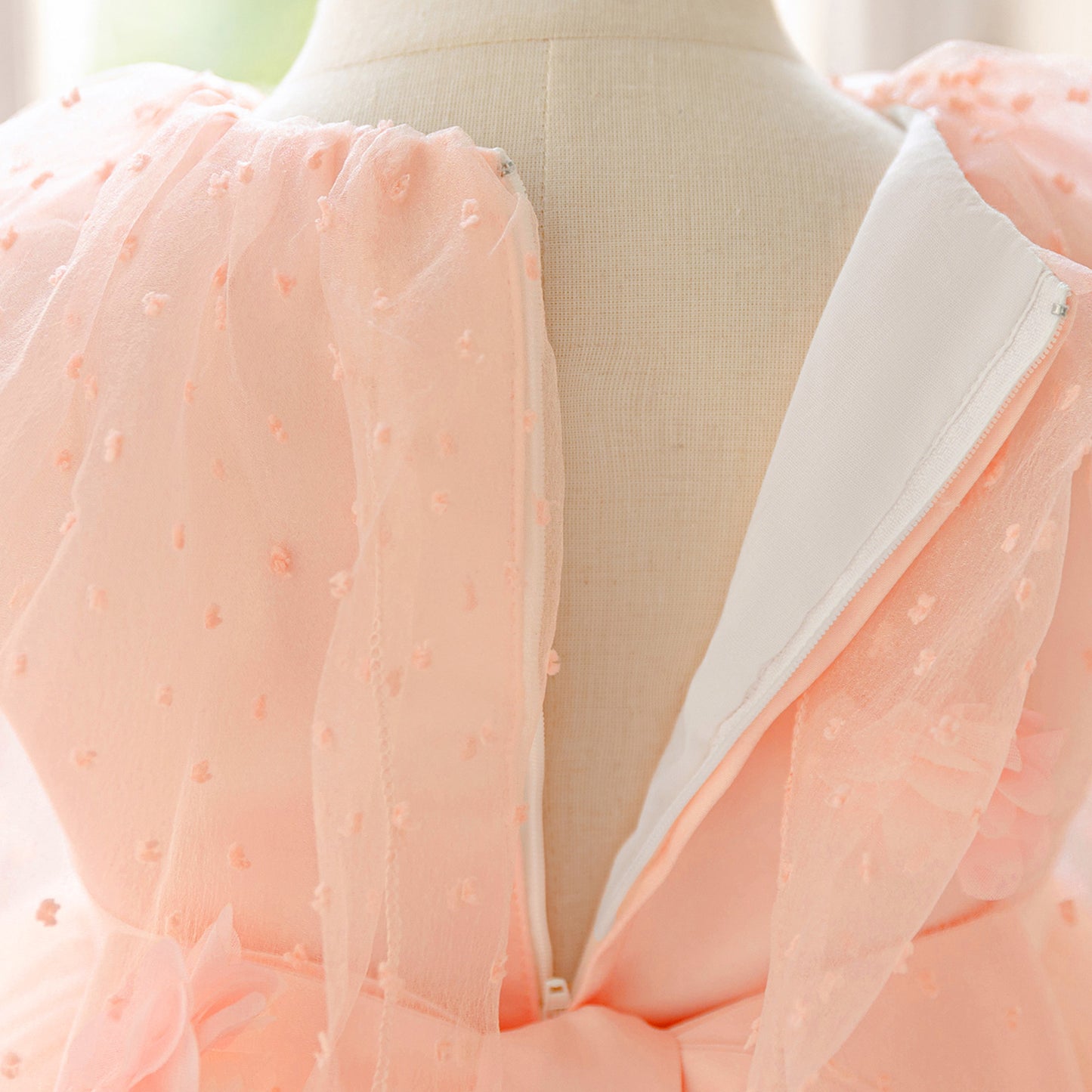 Light Pink Puffy Tulle Flower Girl Dress for Parties & Weddings | Age 3-10