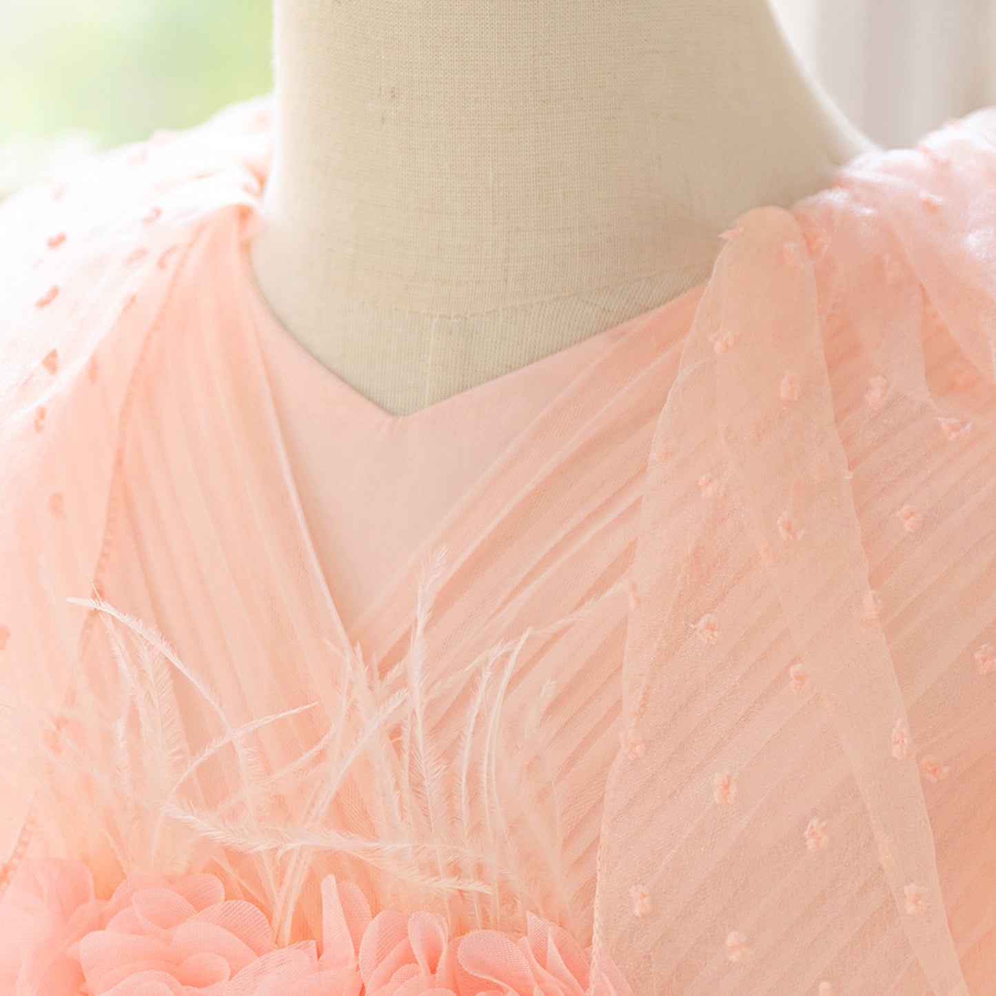 Light Pink Puffy Tulle Flower Girl Dress for Parties & Weddings | Age 3-10