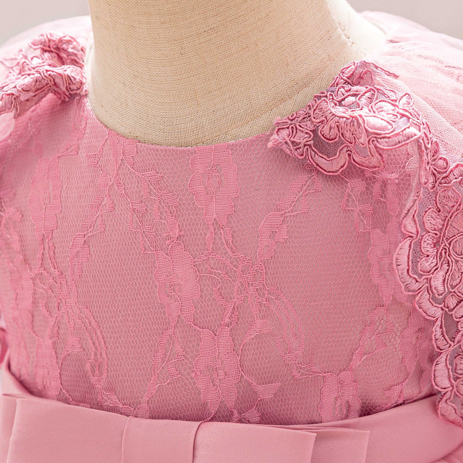 Frocklet Cute Light Pink Puffy Tulle Lace Flower Girl Dress for Baby and Toddler 5