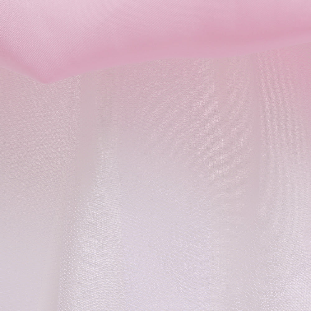 Light Pink Satin A-Line Flower Girl Party Dress with Ruffles & Flowers