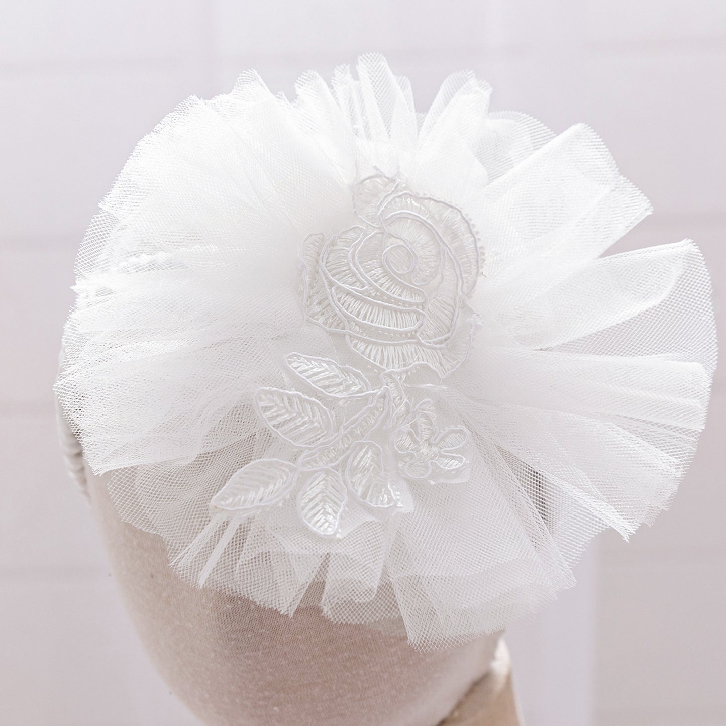 White Lace Tulle A-Line Dress for Girls – Flower Girl & Party