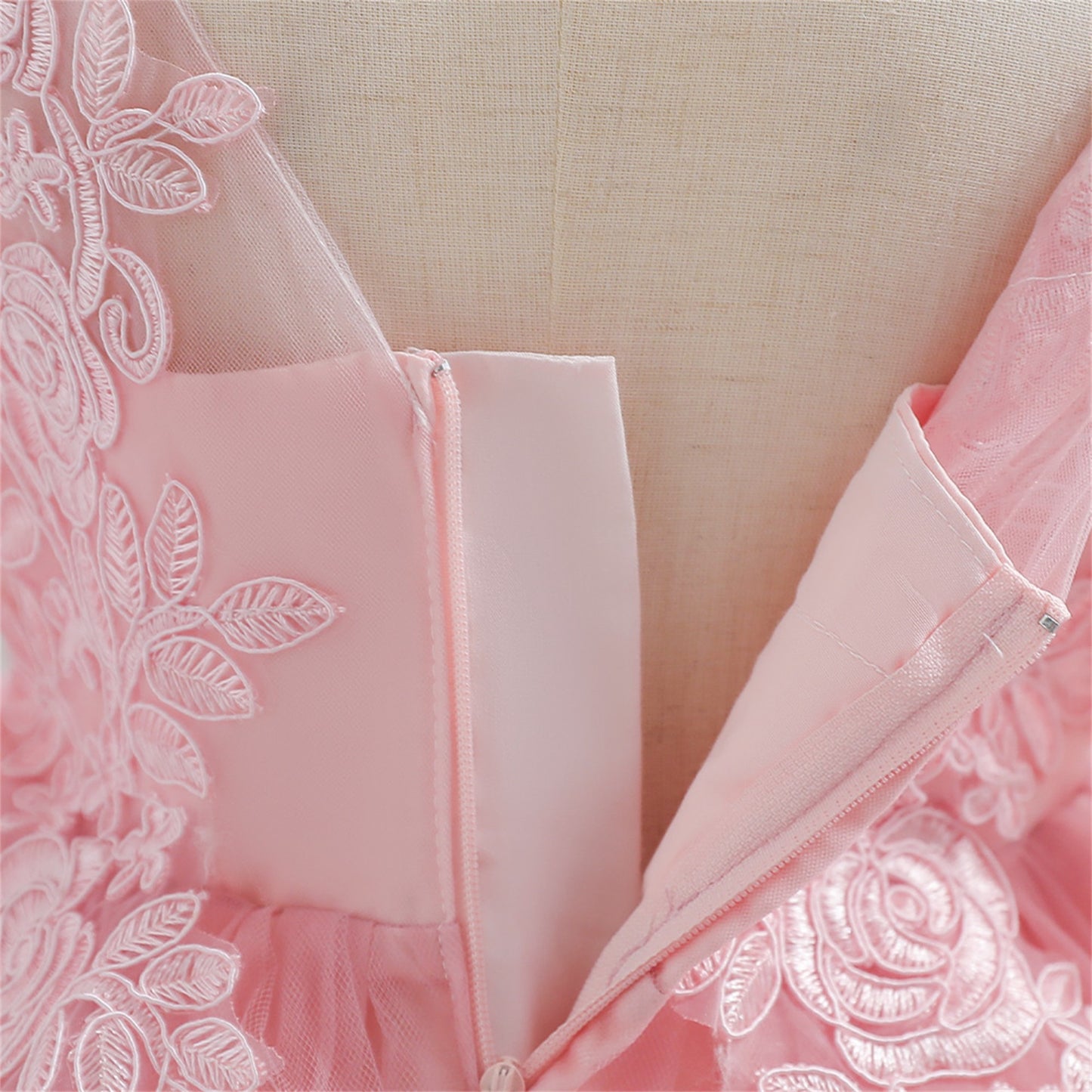 White Lace Tulle A-Line Dress for Girls – Flower Girl & Party