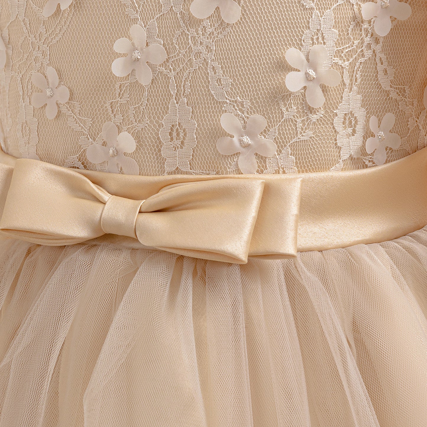 Cute A-Line Applique Princess Maxi Dress for Girls | Tulle & Lace Long Sleeve Gown