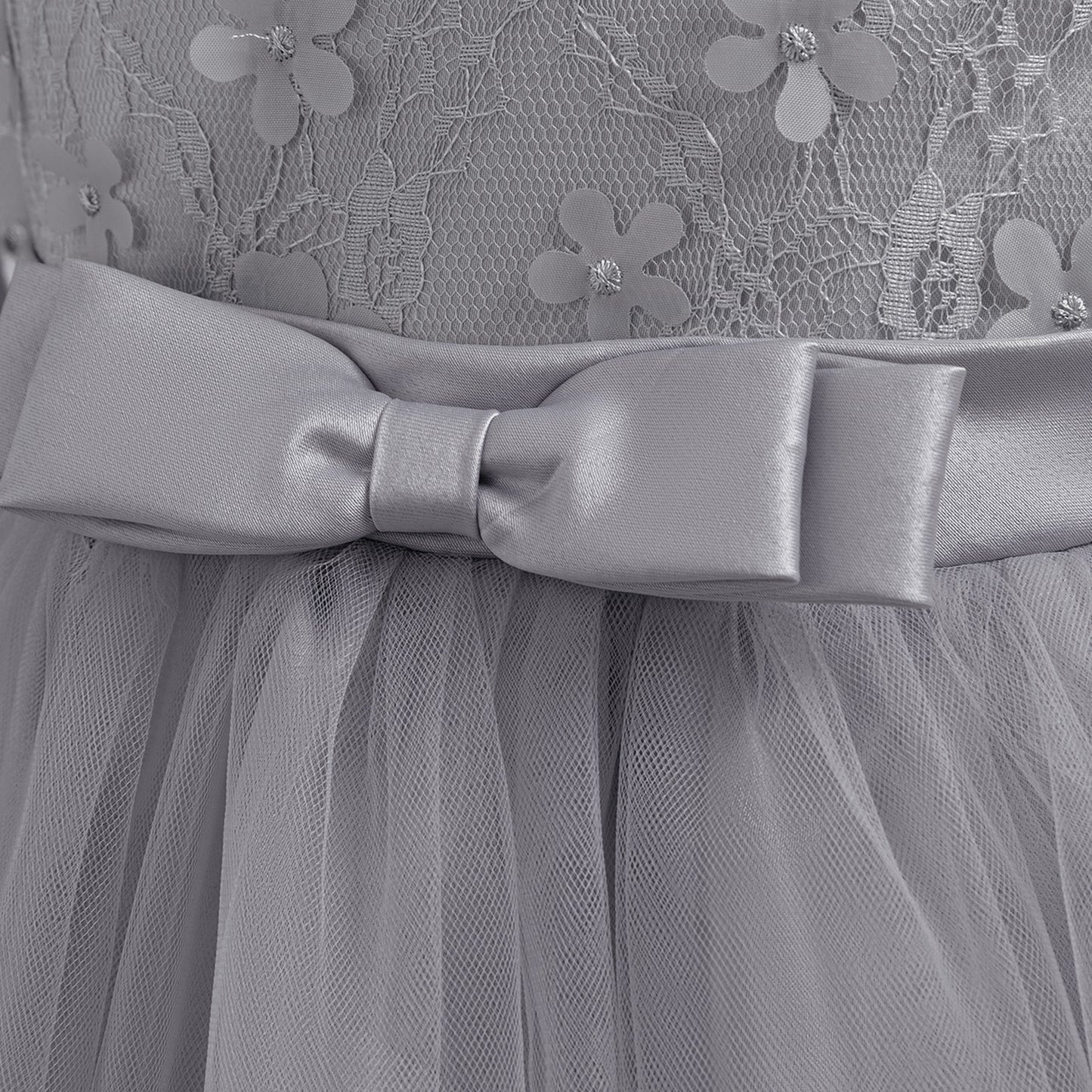 Cute A-Line Applique Princess Maxi Dress for Girls | Tulle & Lace Long Sleeve Gown
