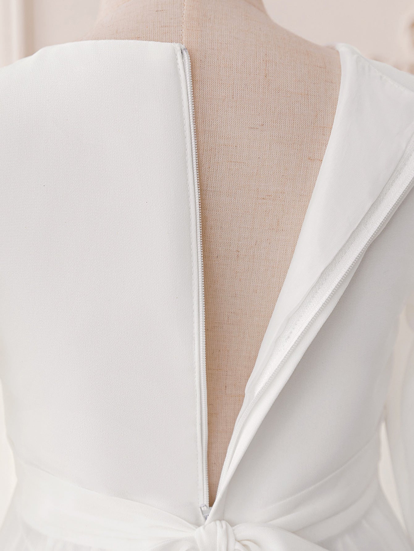 Embroidered Long Sleeve A-line Maxi Dress for Girls (3-8 Years) - White Chiffon