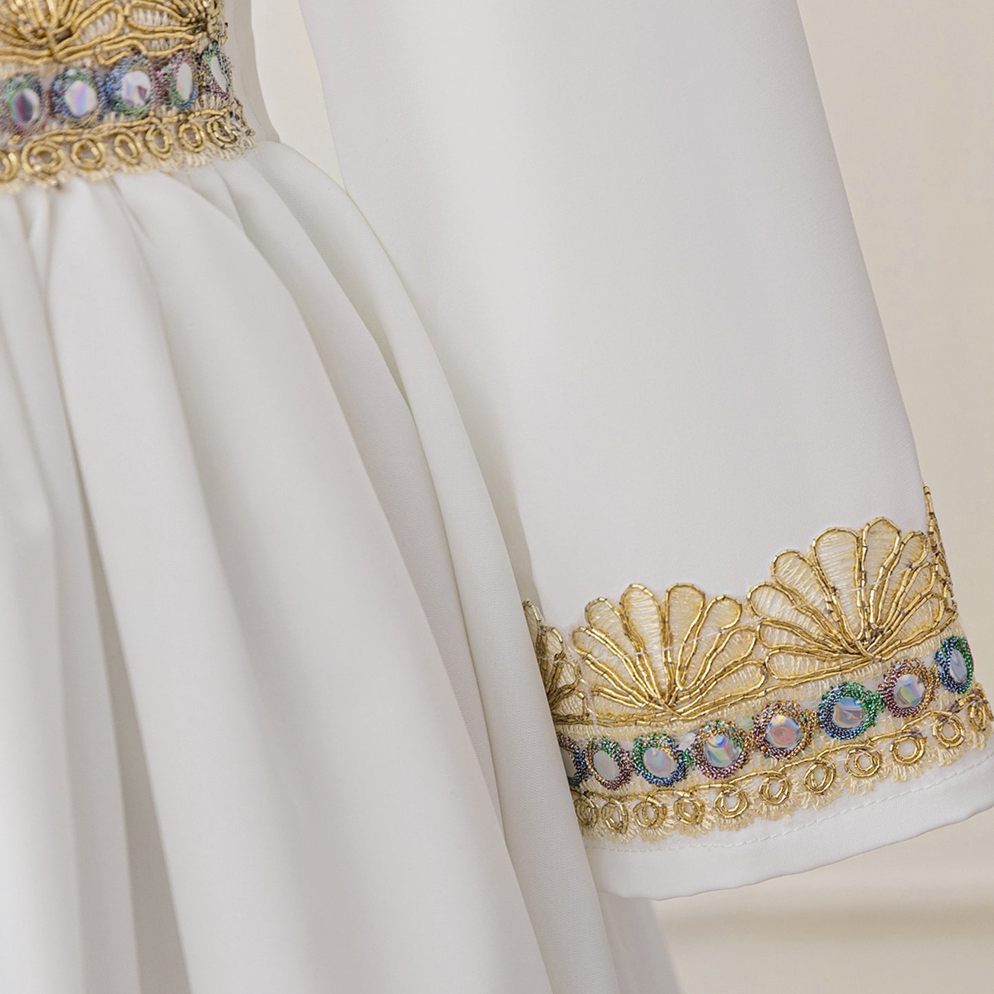 Long Sleeve Embroidered Lace Maxi Dress for Girls | Cute A-line Flower Girl Gown