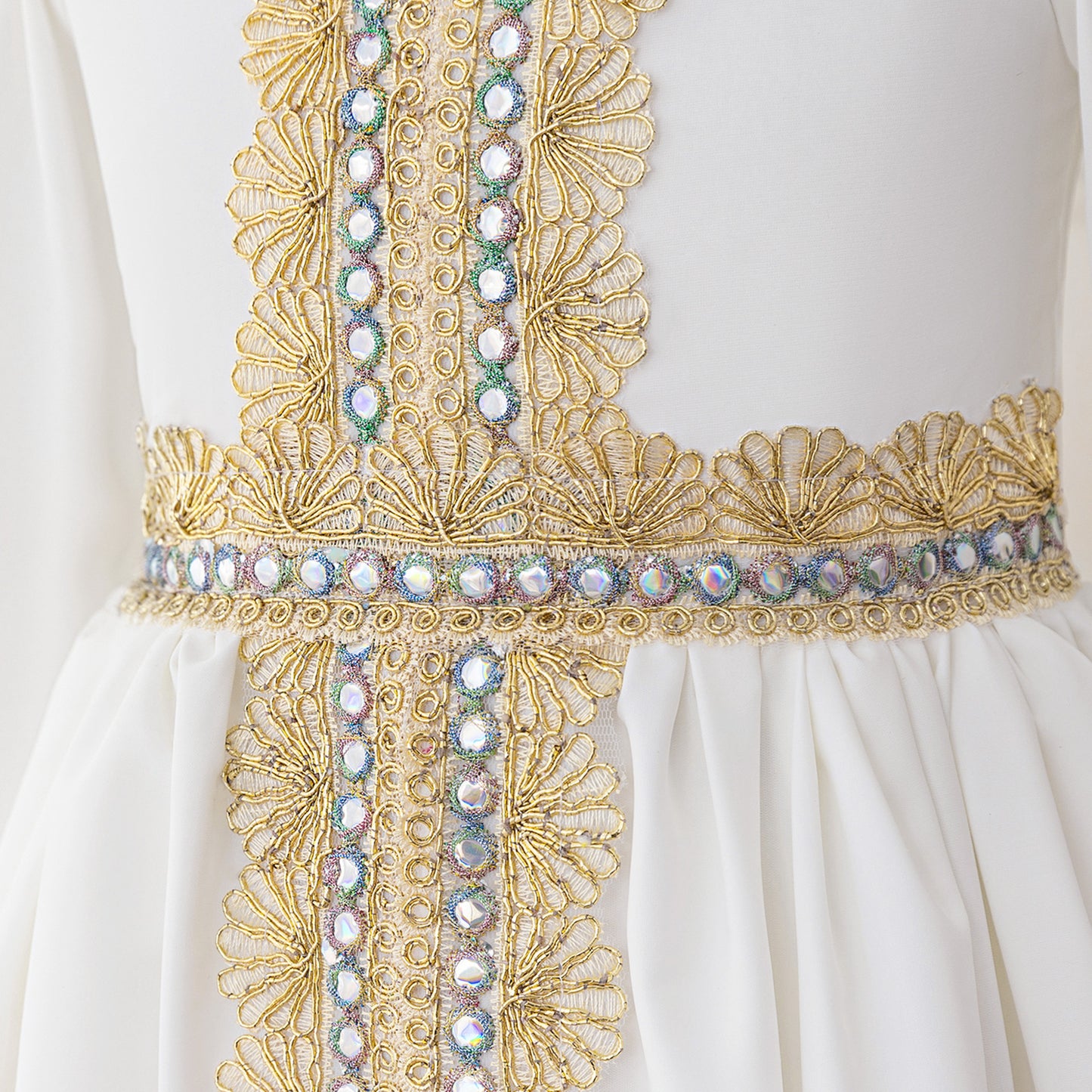 Long Sleeve Embroidered Lace Maxi Dress for Girls | Cute A-line Flower Girl Gown