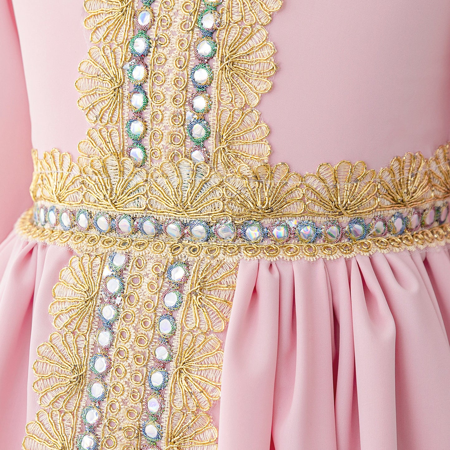 Long Sleeve Embroidered Lace Maxi Dress for Girls | Cute A-line Flower Girl Gown