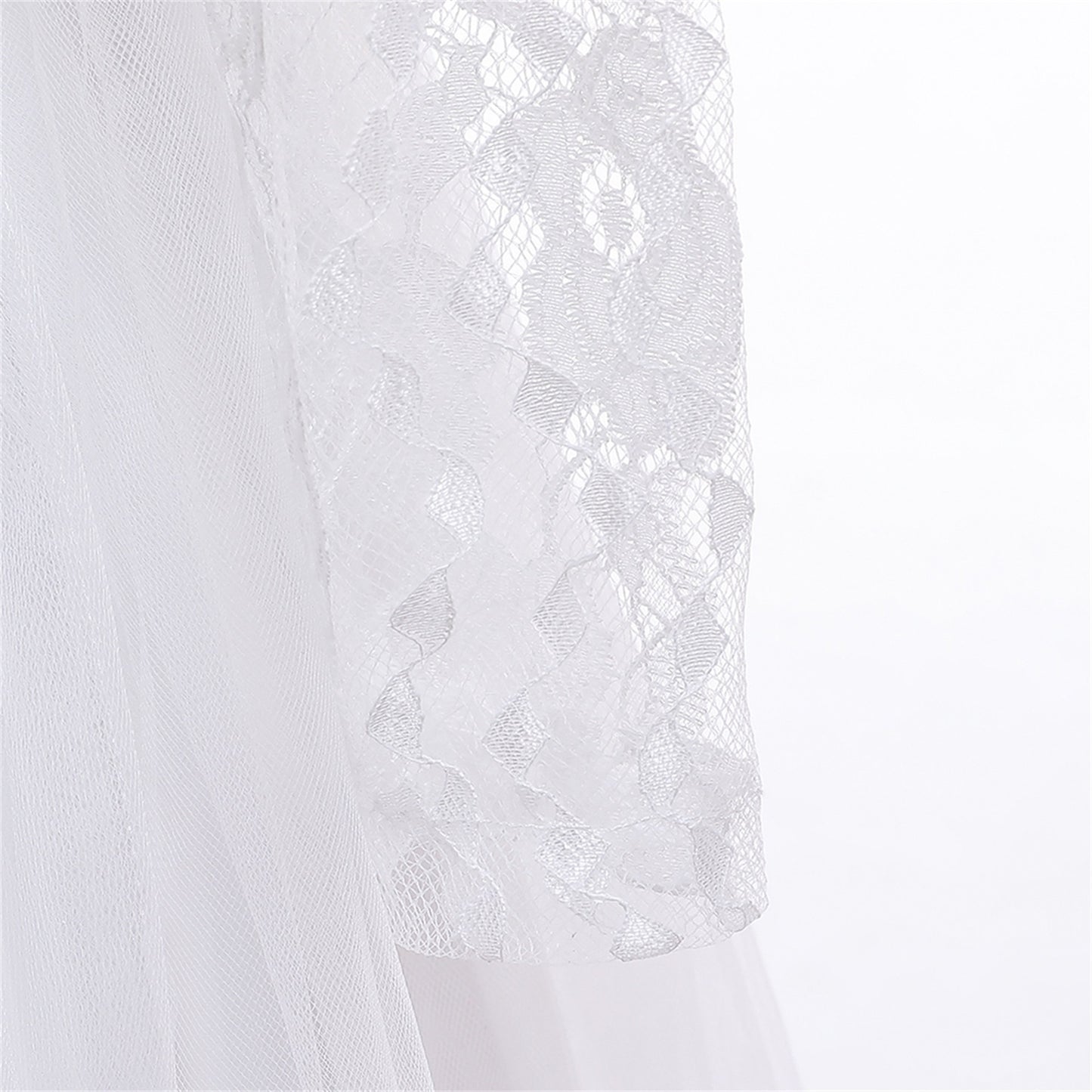 Long Sleeve Tulle & Lace Princess Maxi Dress for Girls (4-13Y) – Flower Girl & Party Gown