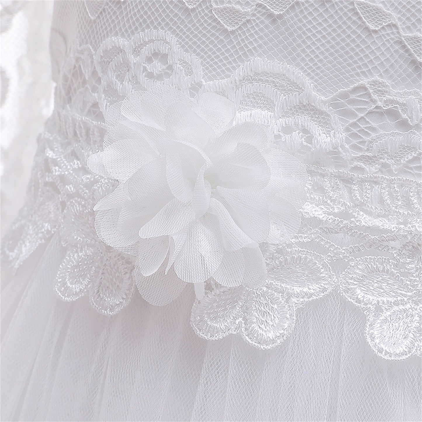 Long Sleeve Tulle & Lace Princess Maxi Dress for Girls (4-13Y) – Flower Girl & Party Gown
