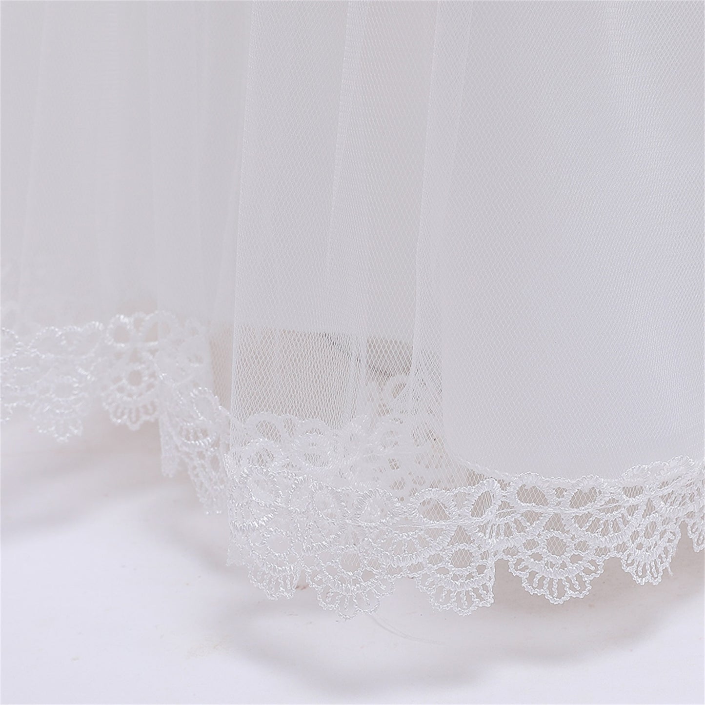Long Sleeve Tulle & Lace Princess Maxi Dress for Girls (4-13Y) – Flower Girl & Party Gown